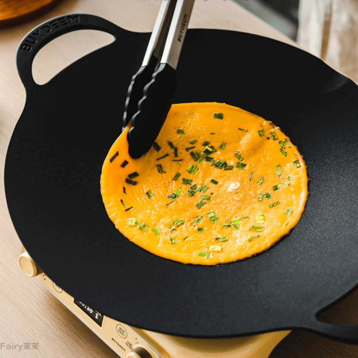 BUYDEEM Grill Pan Nonstick 36cm Round BBQ Griddle Indoor or Outdoor Cooking — image 4