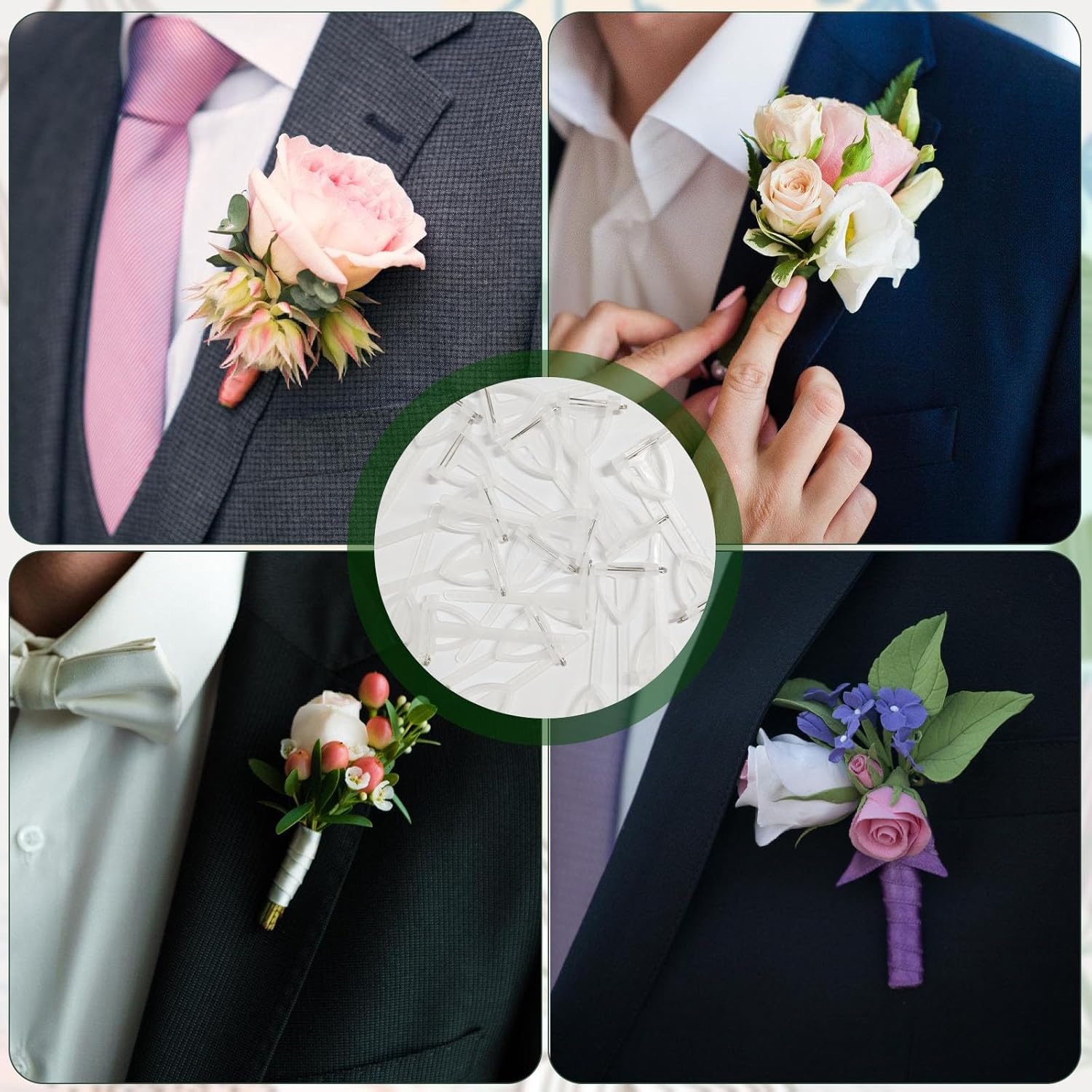 20Pcs Boutonniere Pins,Plastic Corsage Clips T-Shaped Boutonniere Clips for Weddings,Birthday,Festivals Floral Arrangement Fasteners for Suits,Formal — image 6