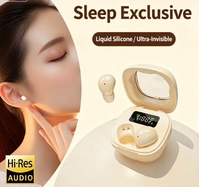 Y19 Mini Hidden Sleep Wireless Bluetooth Earbuds with LED Digital Display,green — image 6