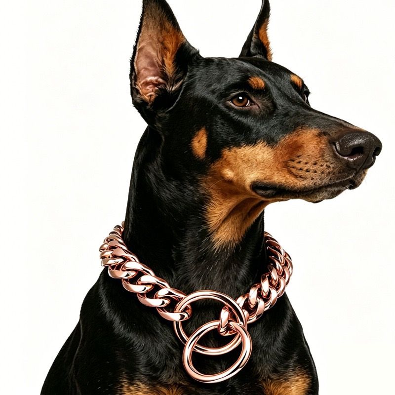 Stylish Cuban Link Dog Choke Chain Collar in Premium Stainless Steel – Available in Gold, Black, Steel, and Rose Gold, Designed for Training Control and — image 5