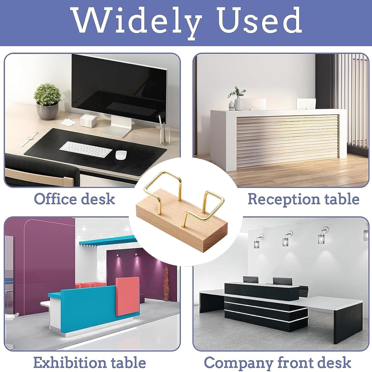 2PCS Wooden Business Card Holder for Desk,Creative Desk and Tabletop Display Stand for Office,Elegant Wood Card Stand Holder for Professional Use,Unique — image 4