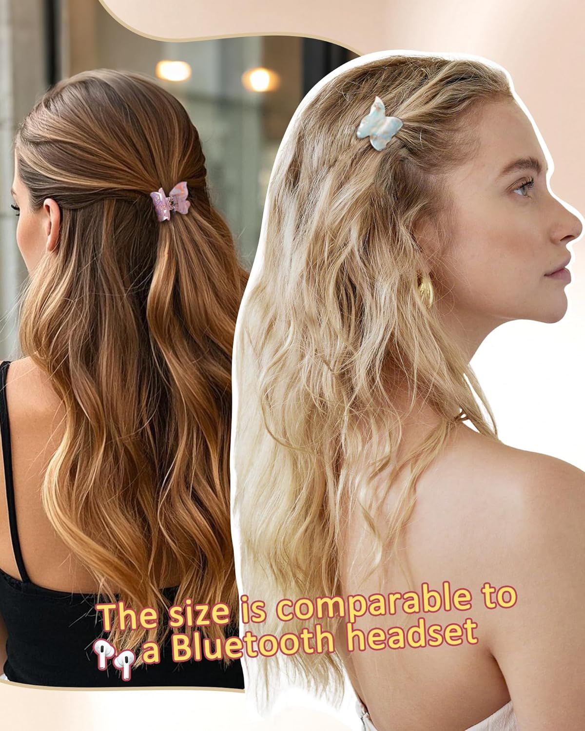 12Pcs Small Hair Clips or Women Girls Acrylic Mini Claw Clips Cute Hair Jaw Claw or Hair Styling Accessories (Butterly style) — image 4