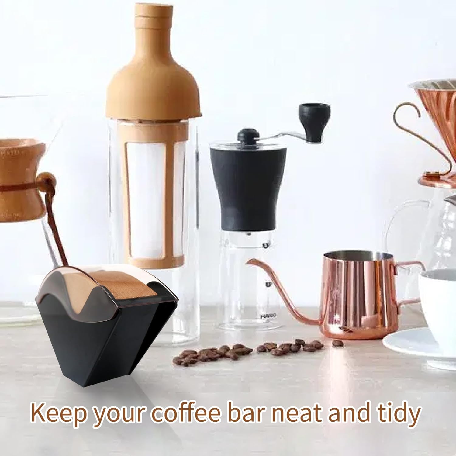 Coffee Filter Holder for Organizer and Coffee Station Accessories (Black) — image 4