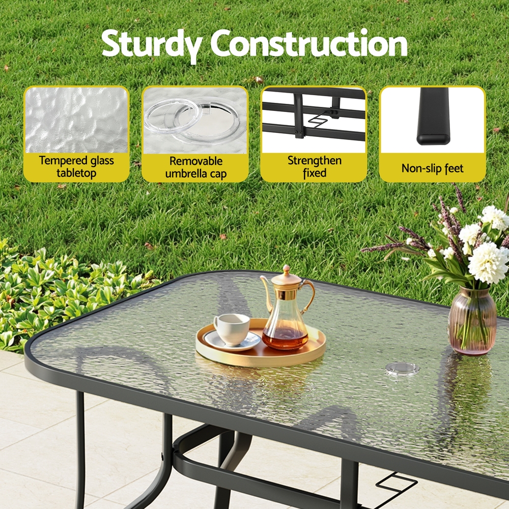 Gardeon 7PC Outdoor Dining Set Table and Chairs Patio Furniture Bistro Set Garden Grey — image 6