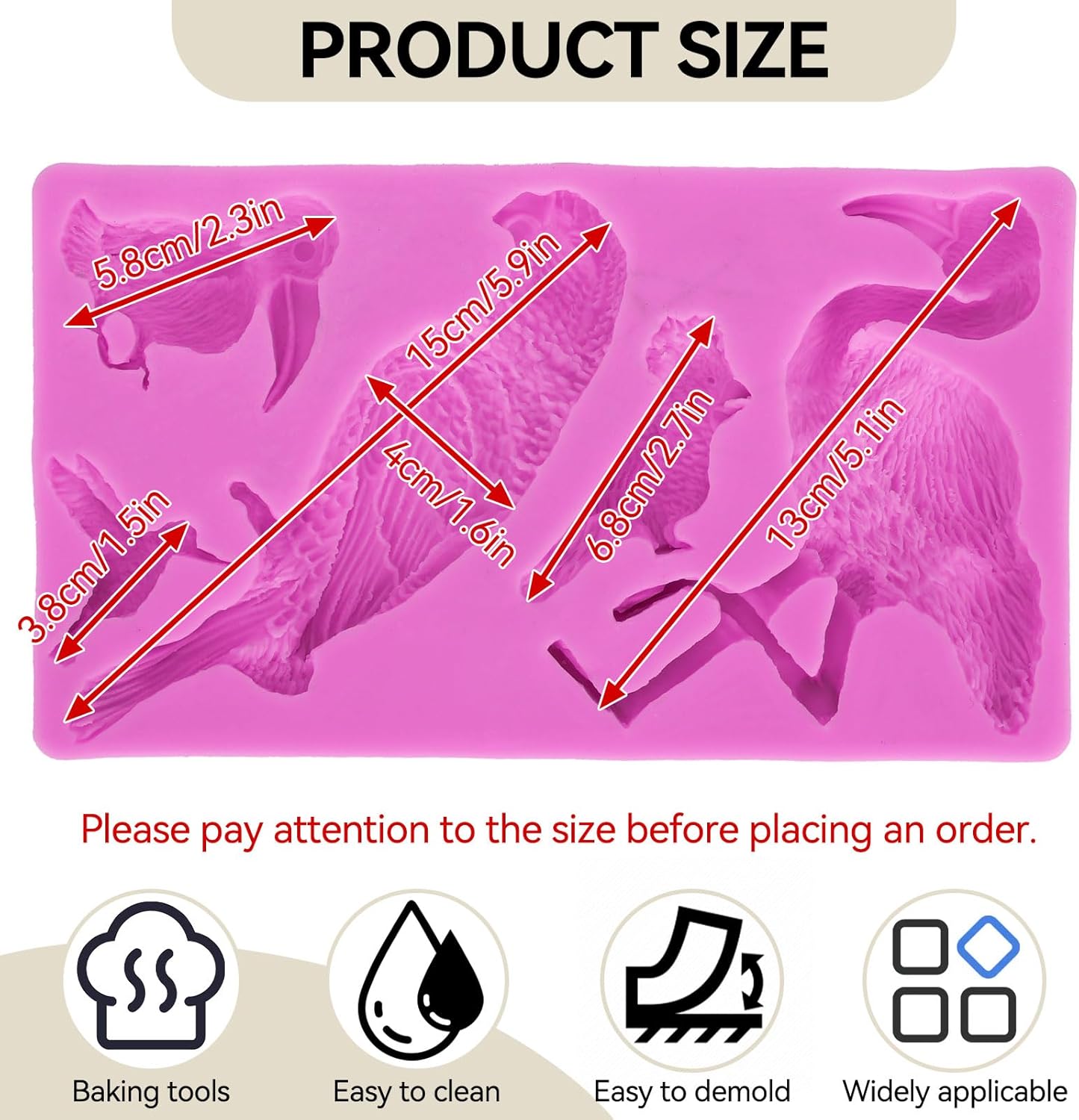 Fondant Molds, Silicone Flamingo Birds Mold 3D Bird Mould for Cupcake Cake Chocolate Decoration โ image 4