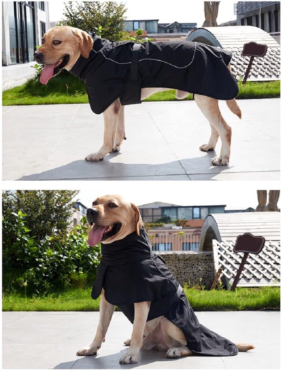 Dog Raincoat - Dog Jacket - Waterproof Winter Dog Coats - Windproof Dog Coat - Winter Dog Coat - Reflective Strip - Black - Size L - Perfect for Small and โ image 3