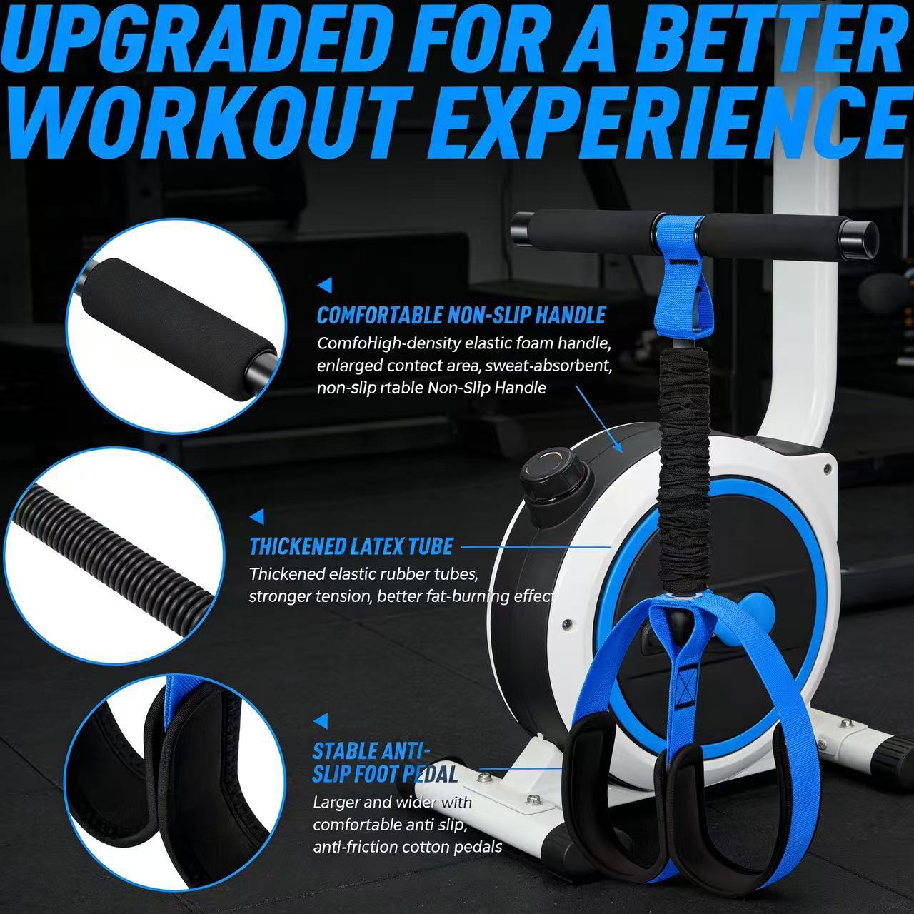 Blue Multifunctional Pedal Resistance Band - Home Fitness Sit-up Assistant with Foot Pedals and Elastic Pull Rope - Full Body Workout Equipment for Abs, Arms โ image 5