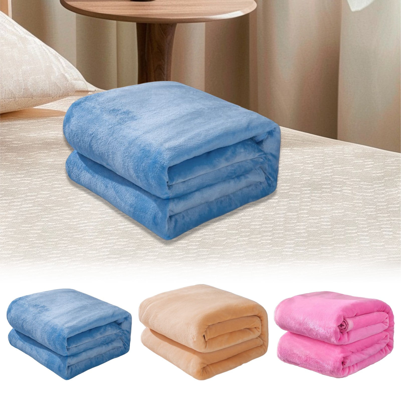 Fleece Throw Blanket, Soft Plush Flannel Microfiber Couch and Bed Blanket for Sofa, Home and Winter Comfort, Brown, 70x100cm — image 5