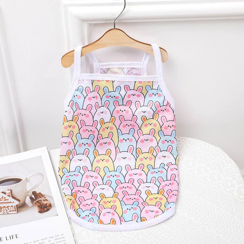 Lele Meow Pet Vest Summer Polyester Camisole-colored rabbit