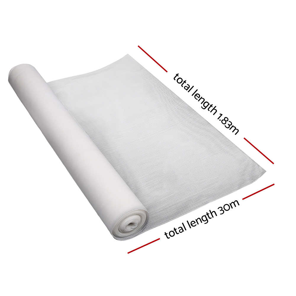 Instahut 50% Shade Cloth 1.83x30m Shadecloth Wide Heavy Duty White — image 2