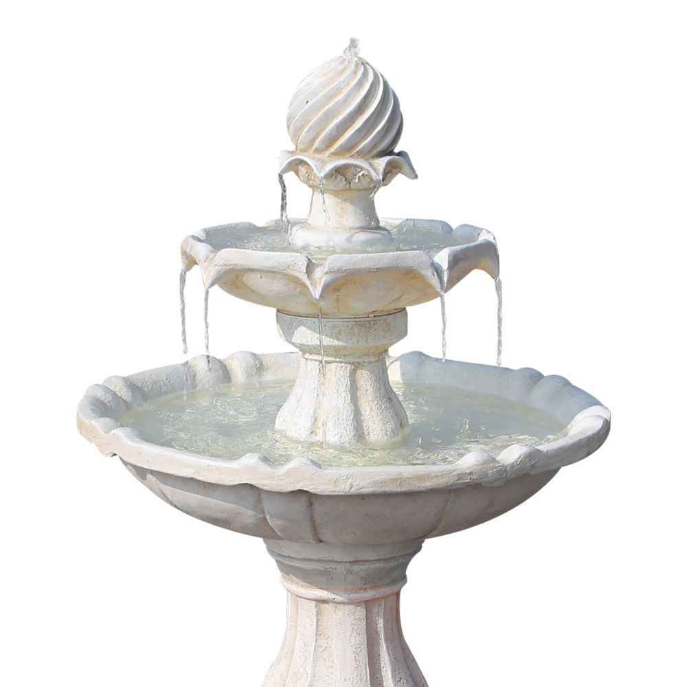 Gardeon Solar Water Feature 3-Tier Fountain with Pump Kit Bird Bath 93CM Ivory โ image 3