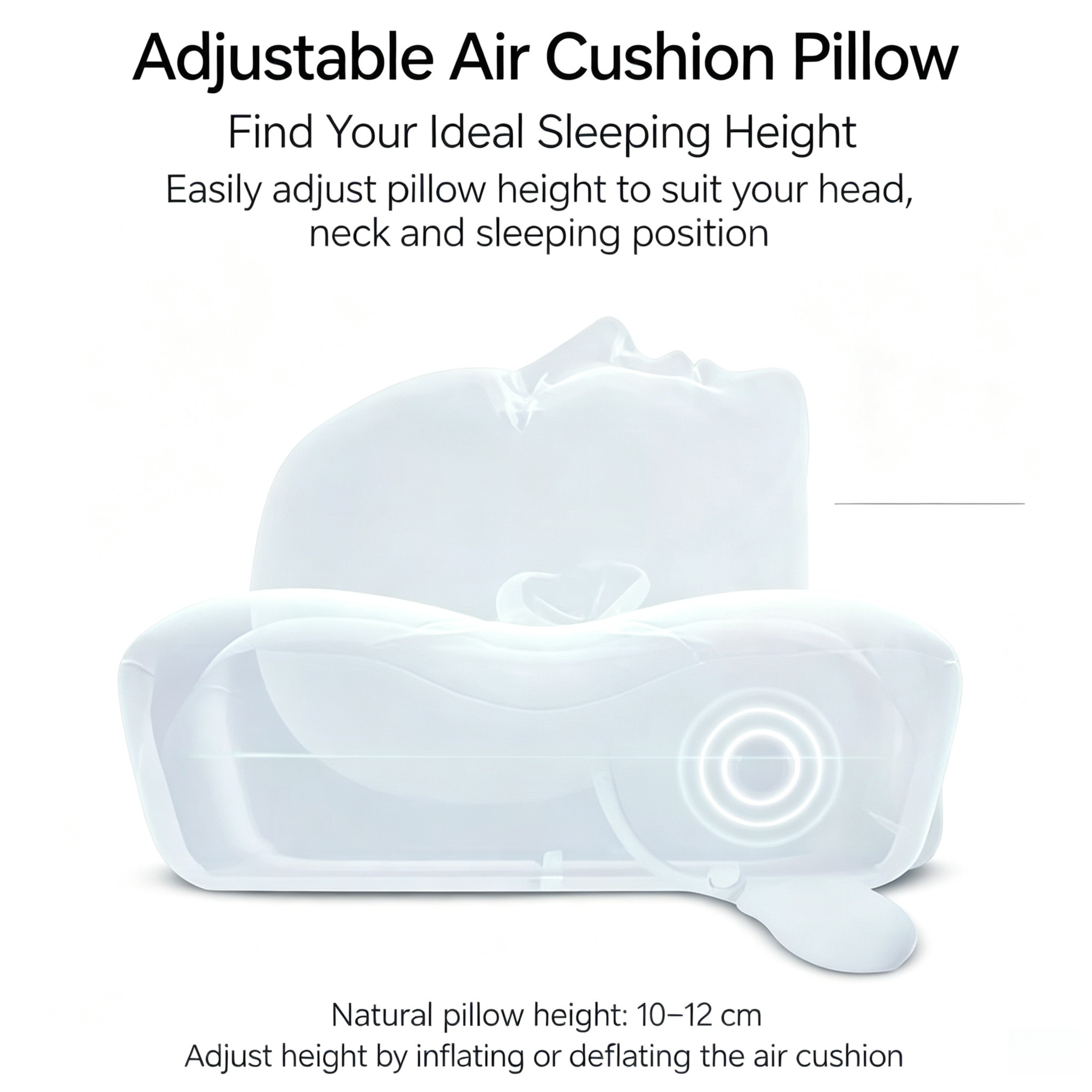 Grey Airbag Adjustable Cervical Neck Support Pillow - All Reason High Resilient Ergonomic Bed Traction Pillow with 4D Textured Massage Nodes and Removable — image 4