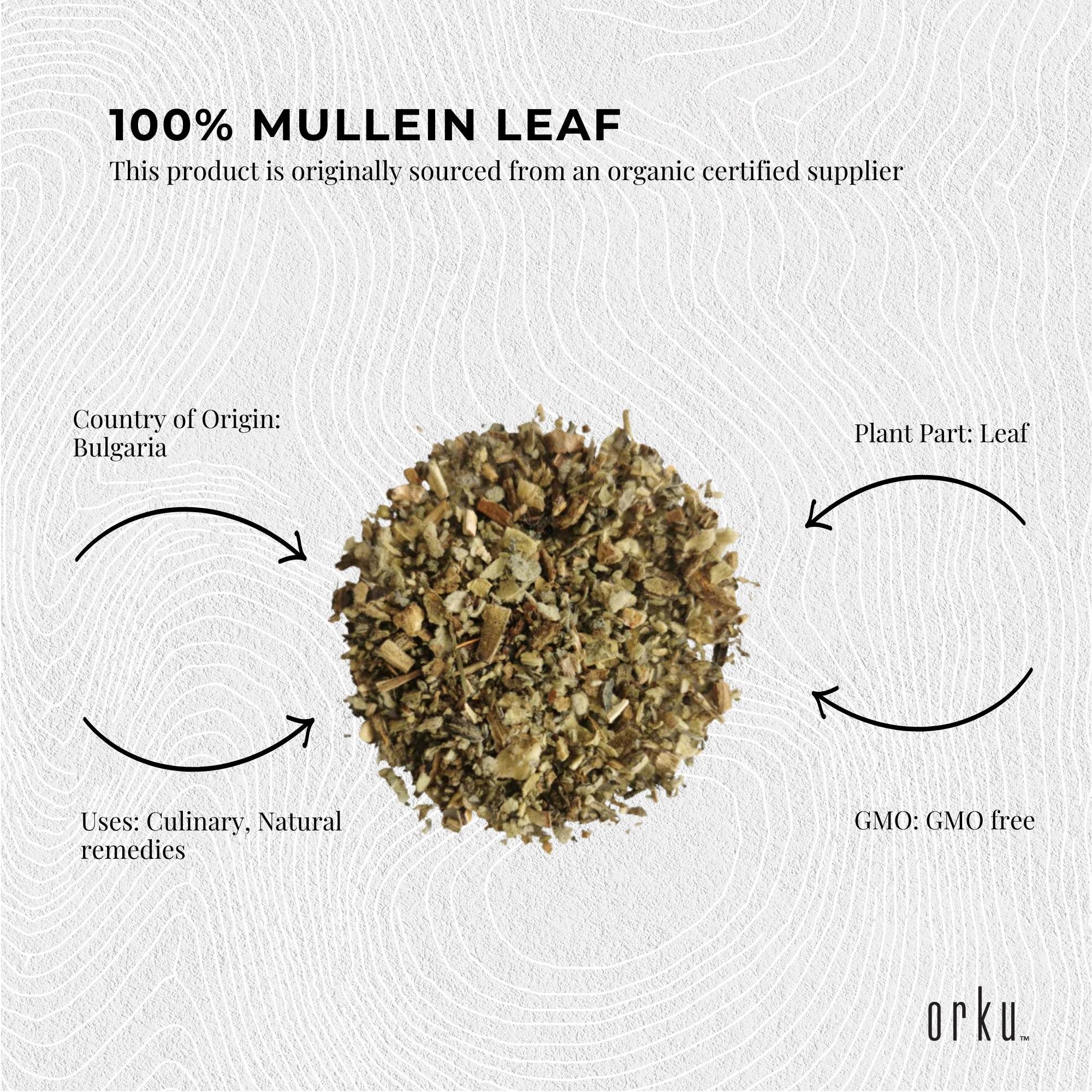 Orku 400g Organic Mullein Leaf - Dried Herbal Botanical Verbascum Thapsis โ image 5