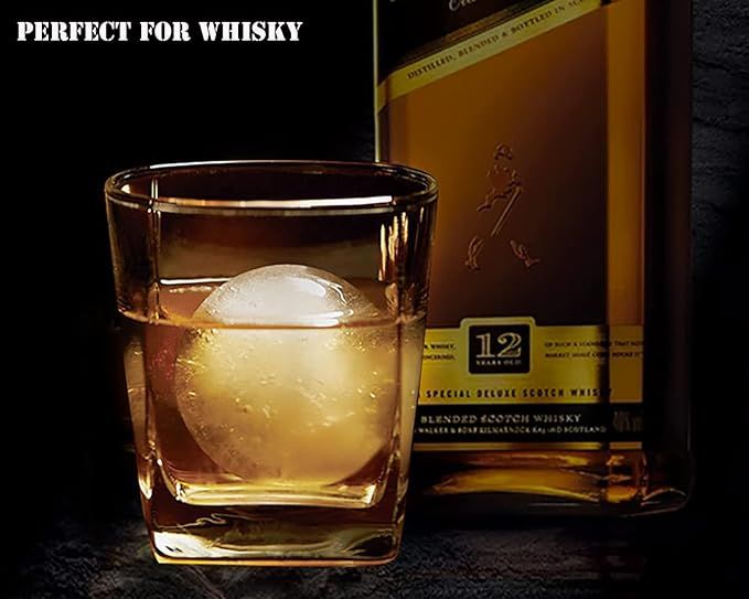 Ice Ball Maker Mold - Set of 3, Round Ice Cube Mold, 2.4 Inch Sphere Ice Cubes for Whiskey, Cocktails, Bourbon (3, White) — image 4