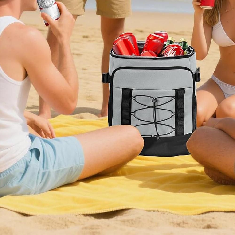 25L Insulated Cooler Backpack Freshness Preservation Backpack - Grey โ image 4