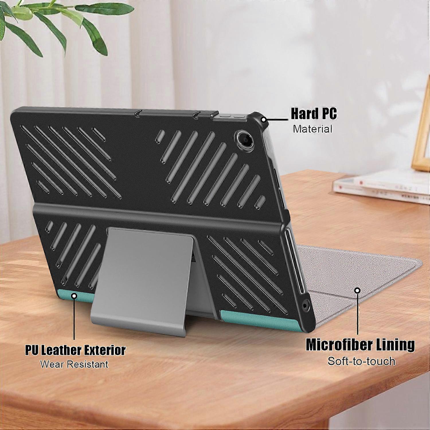 Protective Stand for Lenovo Tab Plus 11.5 inch TB351FU with Heat Dissipation in Leather Blackish Green โ image 4