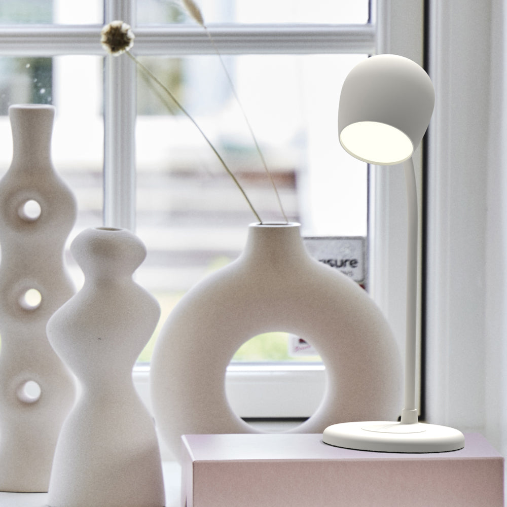 Kreafunk Ellie Lamp W/ Qi Charger And Bluetooth Speaker - White โ image 2