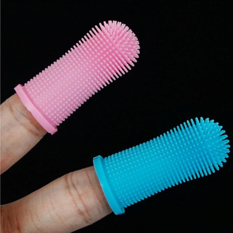 Pet Silicone Toothbrush Pet Oral Cleaning Dog Finger Toothbrush Preventing Calculus Bad Breath Care 2 pes — image 4