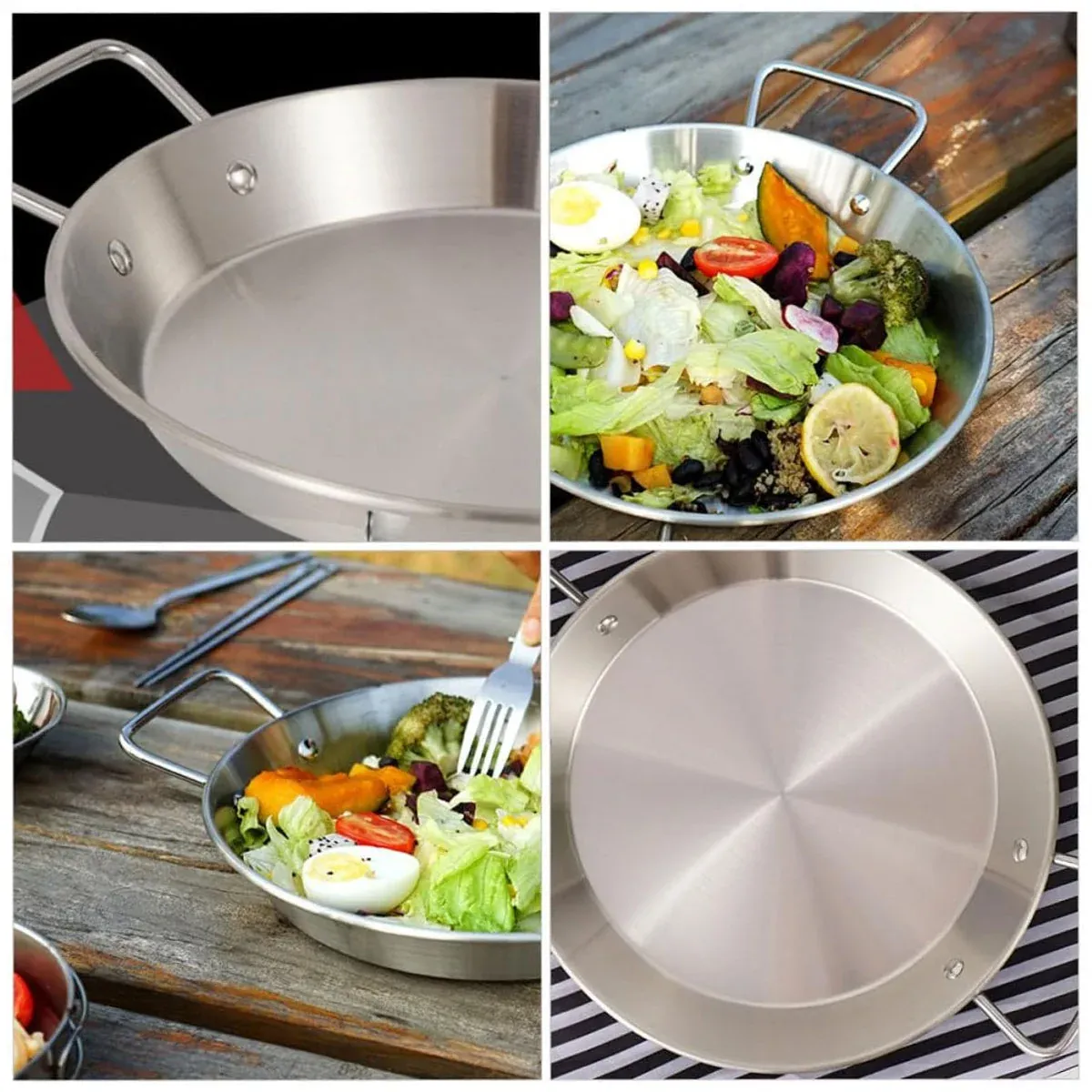 Nonstick Frying Pan Stainless Steel Fry Skillet Safe Camping Binaural Saucepan โ image 5