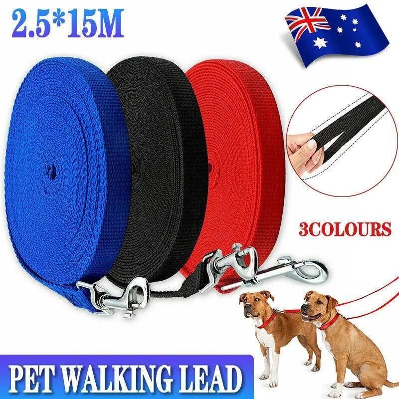 50Ft/15M Long Dog Lead Pet Puppy Leash Training Obedience Recall Walk Tracking - Blue โ image 2