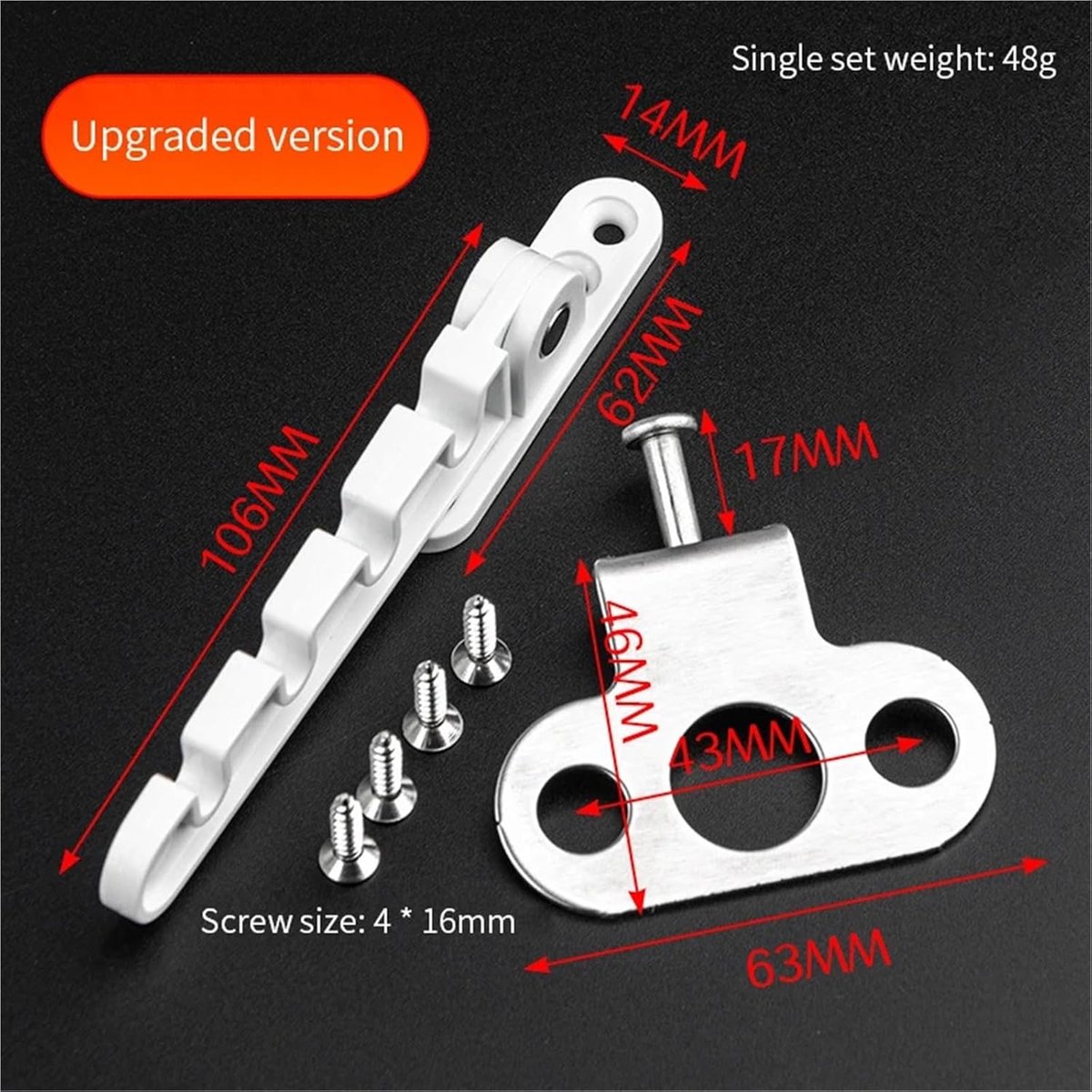 2 pieces - window holder - window limiter white - Window stays - Windows - Window fittings - Window holder & door holder - wind hook - Plastic and metal โ image 5