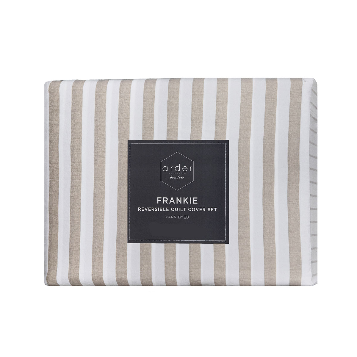 Ardor Frankie Natural Stripe Yarn Dyed Reversible Quilt Cover Set King — image 5
