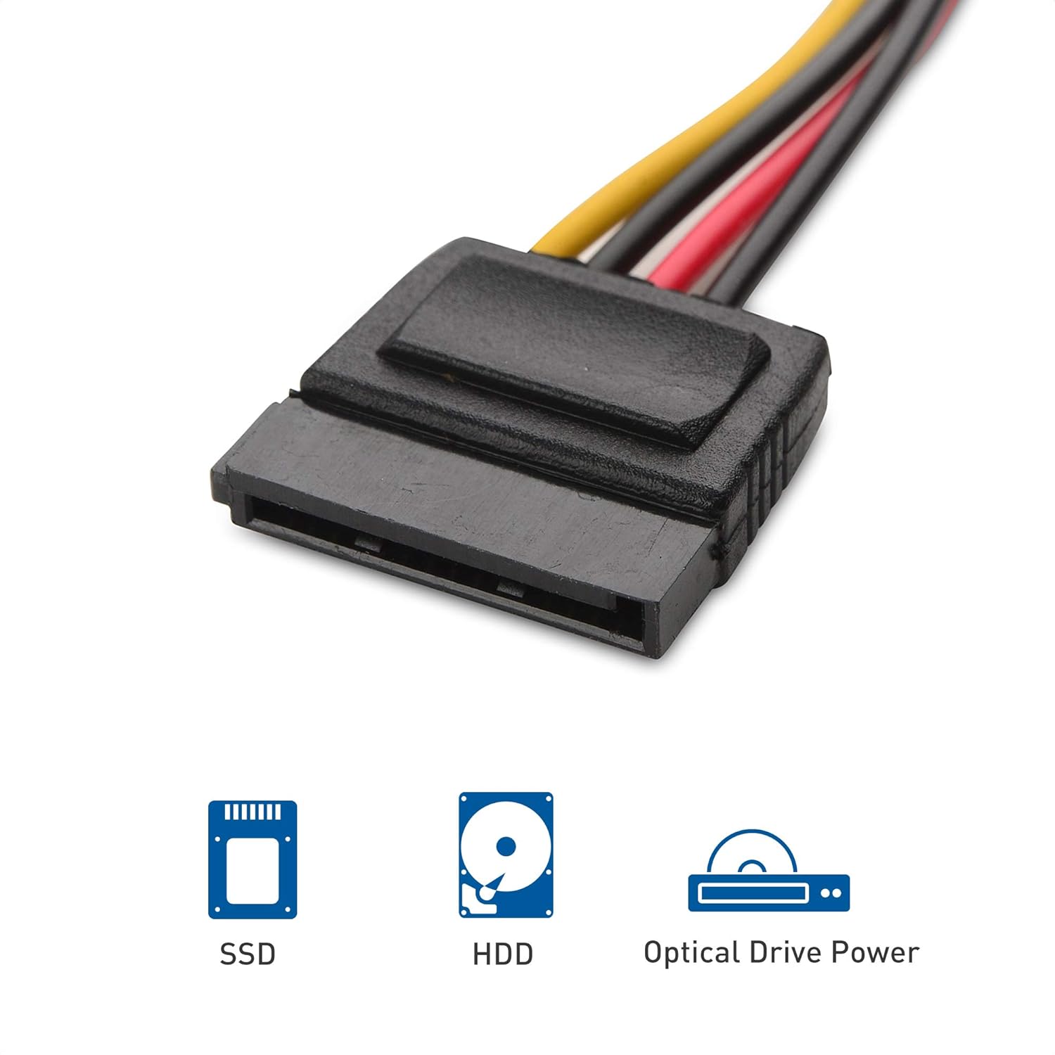 3-Pack 4 Pin Molex to SATA Power Cable (SATA to Molex) - 6 Inches โ image 3