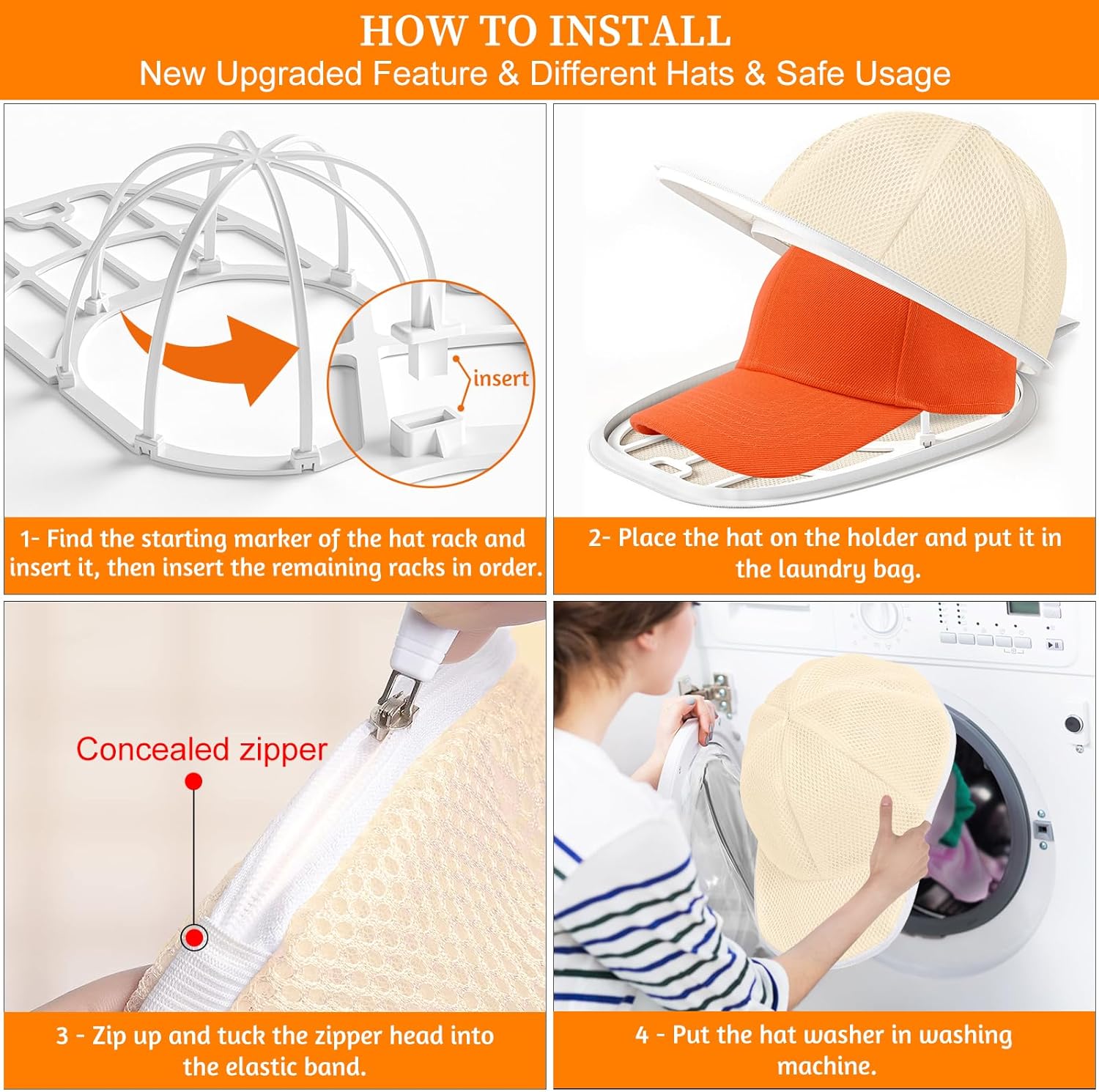 Coopahce Hat Washer for Washing Machine, Hats Cleaner for Baseball Caps, Hat Washing Cage Cap Washer, Dishwasher Hat Holder โ image 6