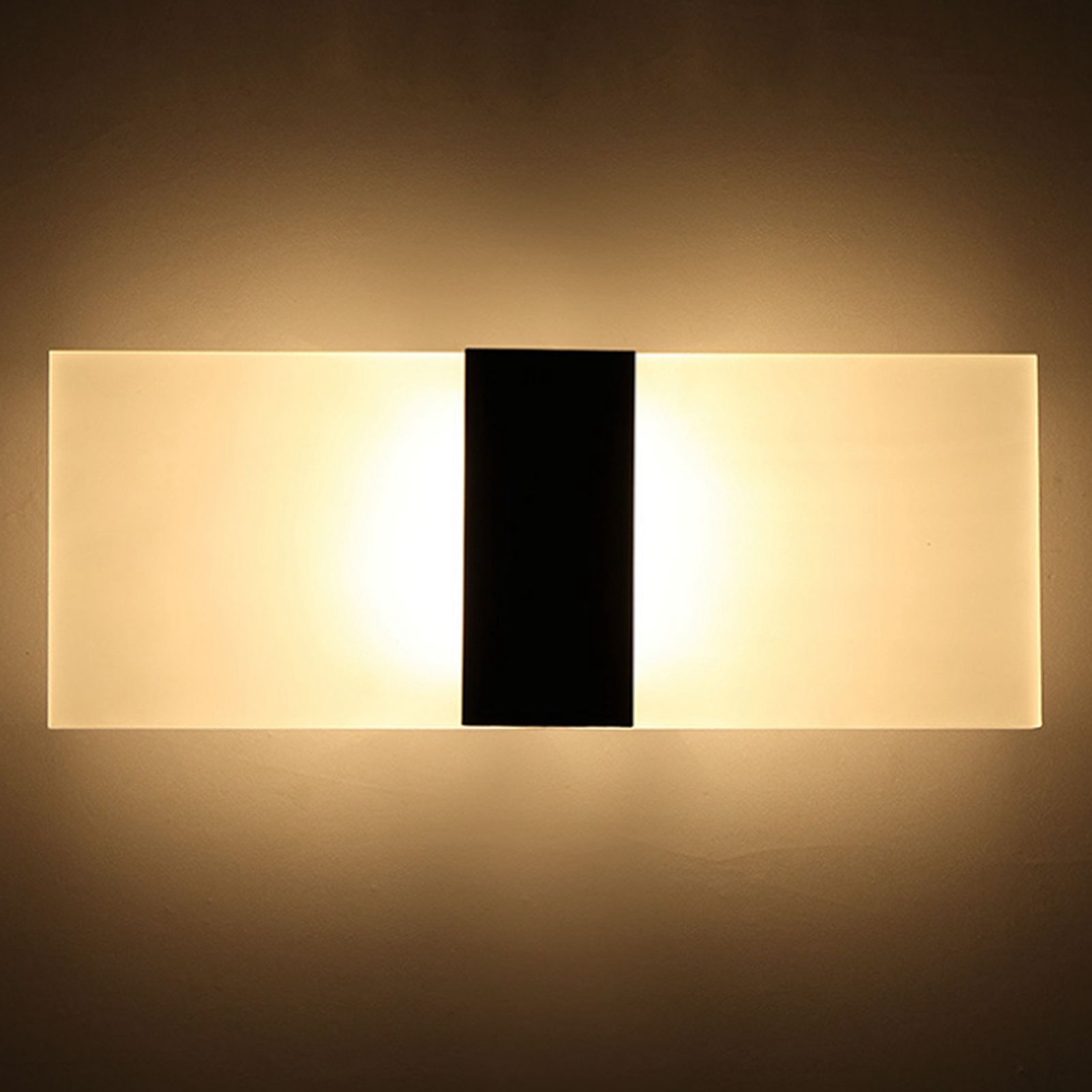 LED Acrylic Indoor Room Wall Mounted Sconce Light Bed Night Lamp (Warm Light & Black S) — image 6