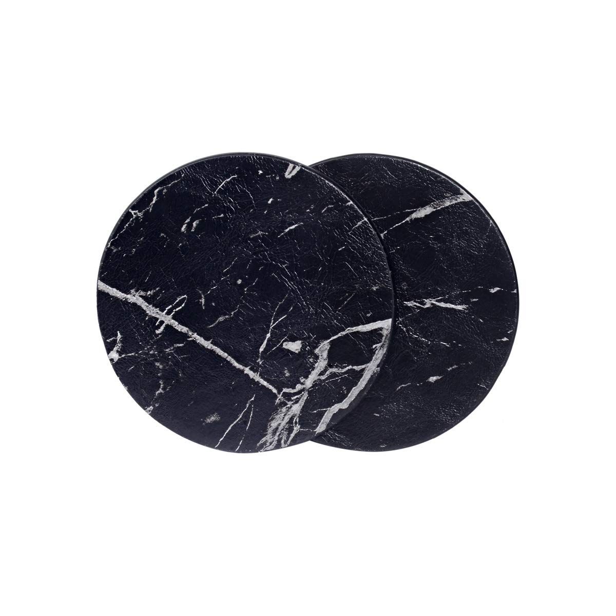 Coasters for Drinks, 6 PCS Premium PU Leather Drink Coasters with Holder, Heat Resistant Round Cup Mat Pad - Protect Table from — image 2