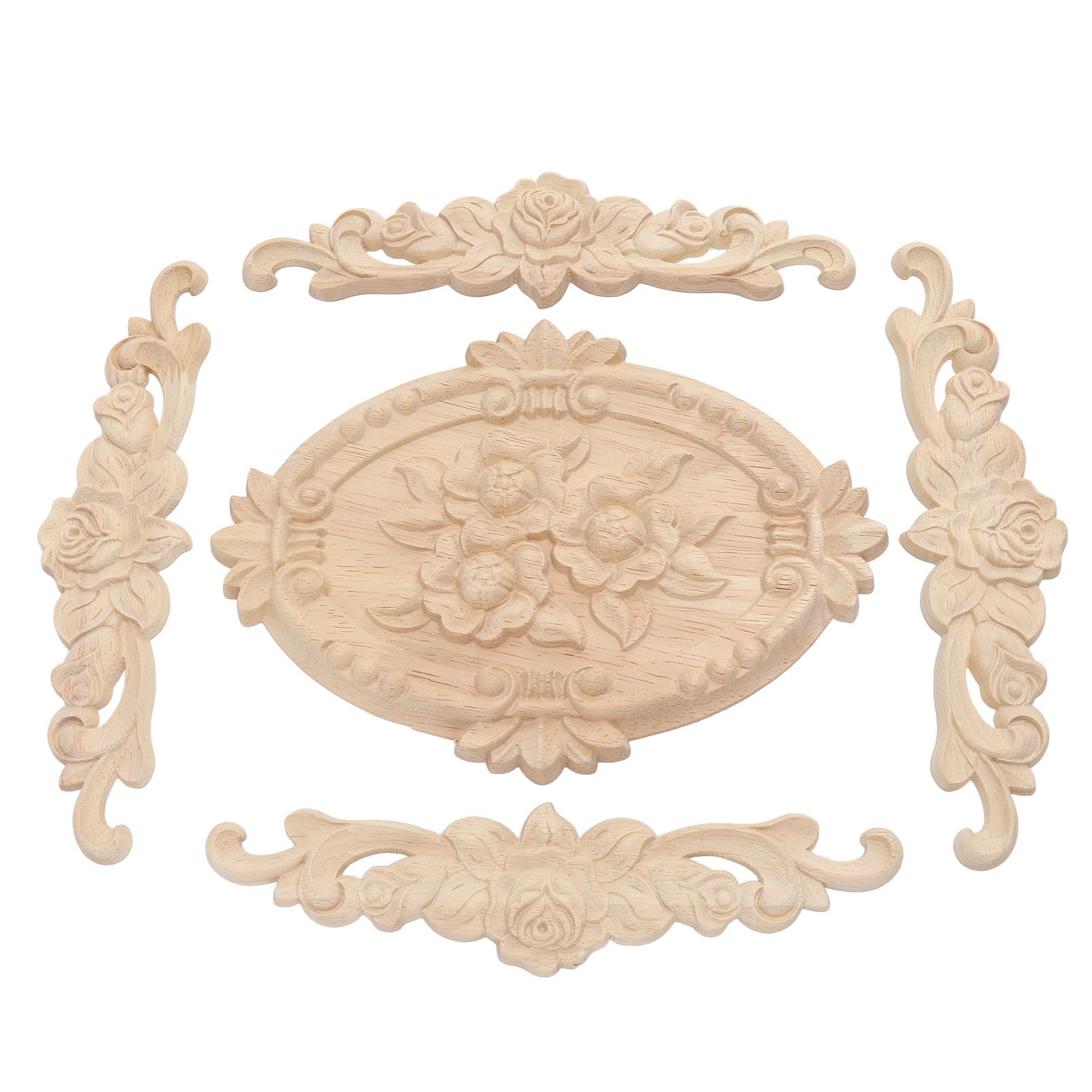 Wood Appliques European Style Exquisite Appearance Decorative Wood Carved Corner Onlay for Cabinet Door Decoration — image 4