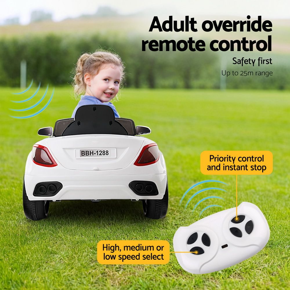 Rigo Kids Electric Ride On Car Cars Music Headlight Remote Control 12V White โ image 6