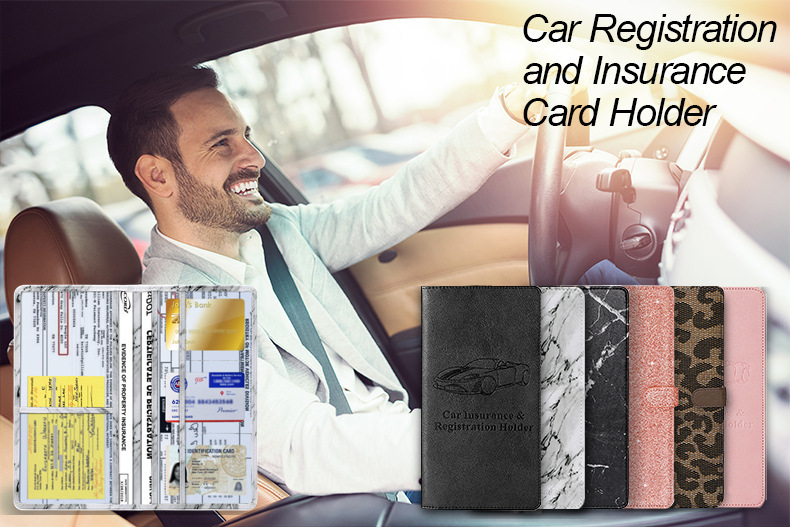 Car Registration and Insurance Holder Rose Red Glitter - Bling Vehicle Document Wallet - Slim Glove Box Organiser for Rego Papers, Logbook & ID Cards - Sparkle — image 5
