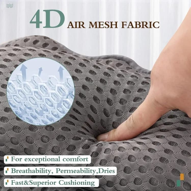 6-Pack Ergonomic Bathtub Pillow with 6 Strong Suction Cups, Support for Head Neck Shoulders & Back, 4D Design, Gray — image 3