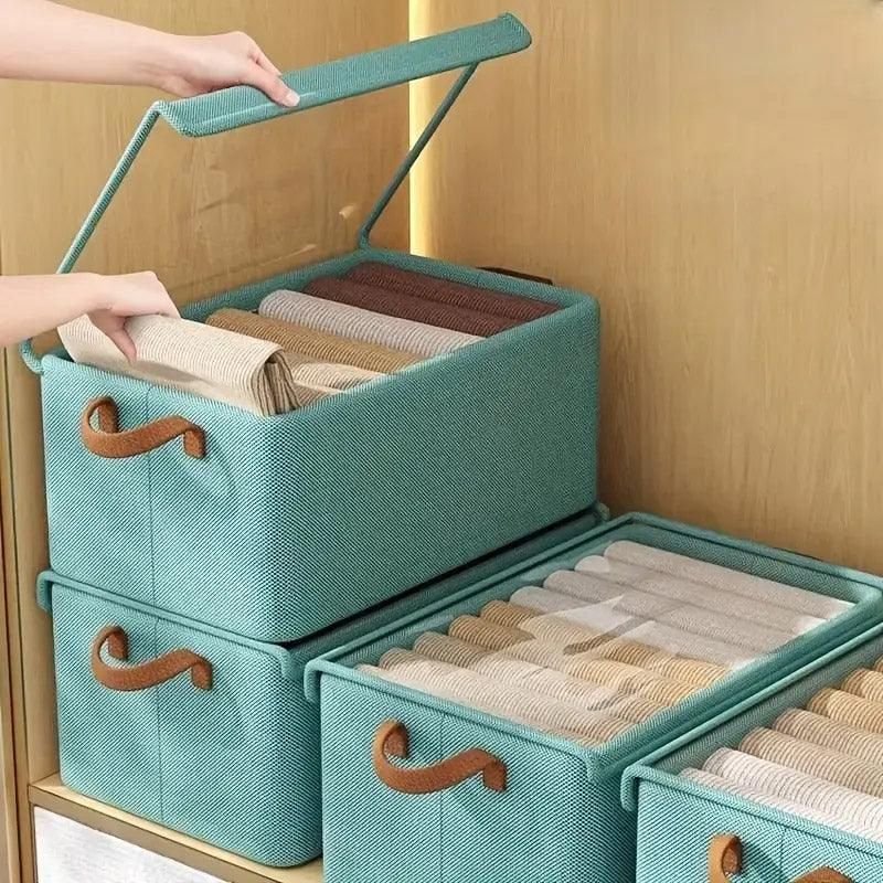 4pcs Foldable Clothes Storage Box Organizer Fabric Storage Box for Organization - Grey — image 6