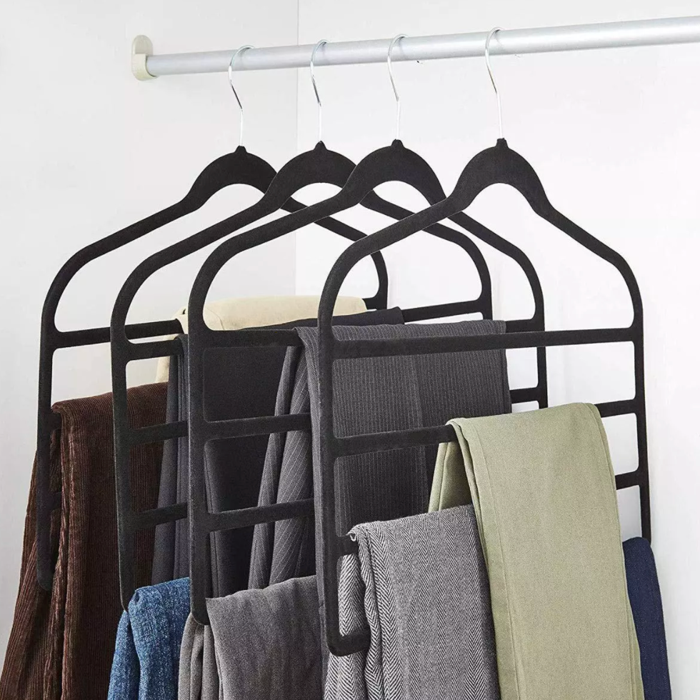 3pcs Velvet Clothes Hangers Grey — image 2