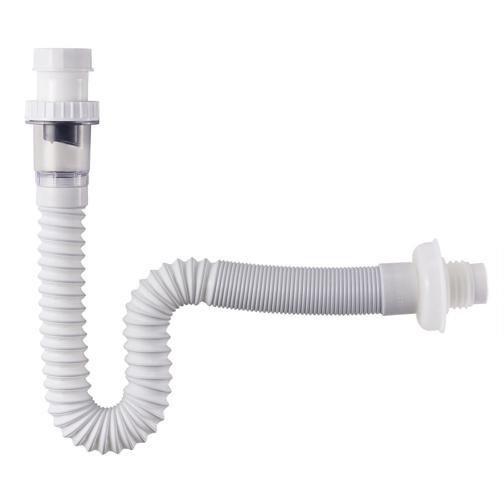1-1/4 Inch Anti-Odor Expandable Flexible Universal Sink Drain Pipe Wash Basin S Tube Down Tube P Trap Tubing (1 1/4 B)
