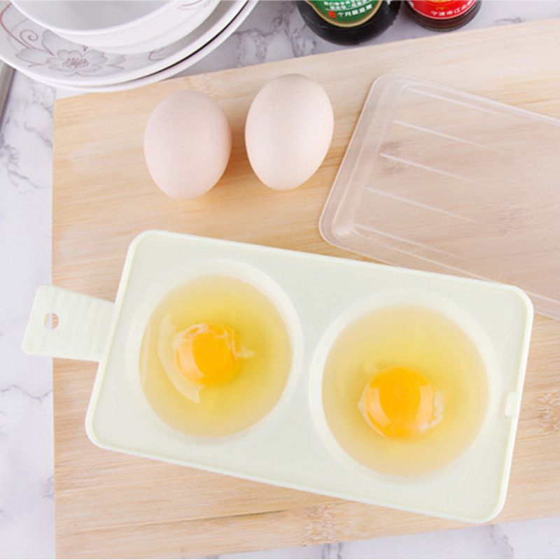2Pcs Microwave Egg Poacher, 2 Cavity Microwave Egg Cooker Double Egg Cups for Boiled Eggs Multifunction Egg Cooker — image 4