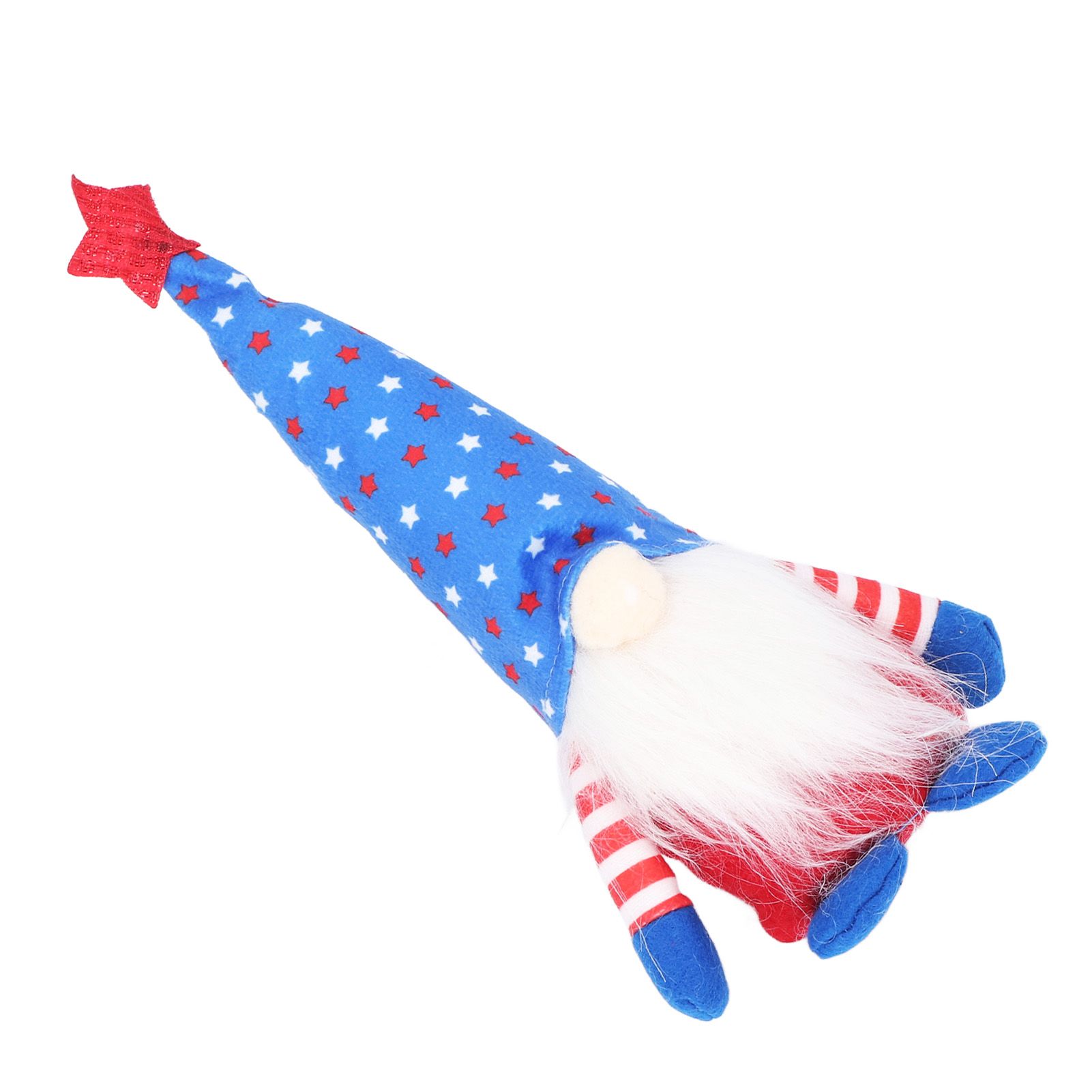 Independence Day Gnome Cute Handcrafted Beautiful Meaning Gnome Plush Decoration for Office Living Room Blue Star โ image 3