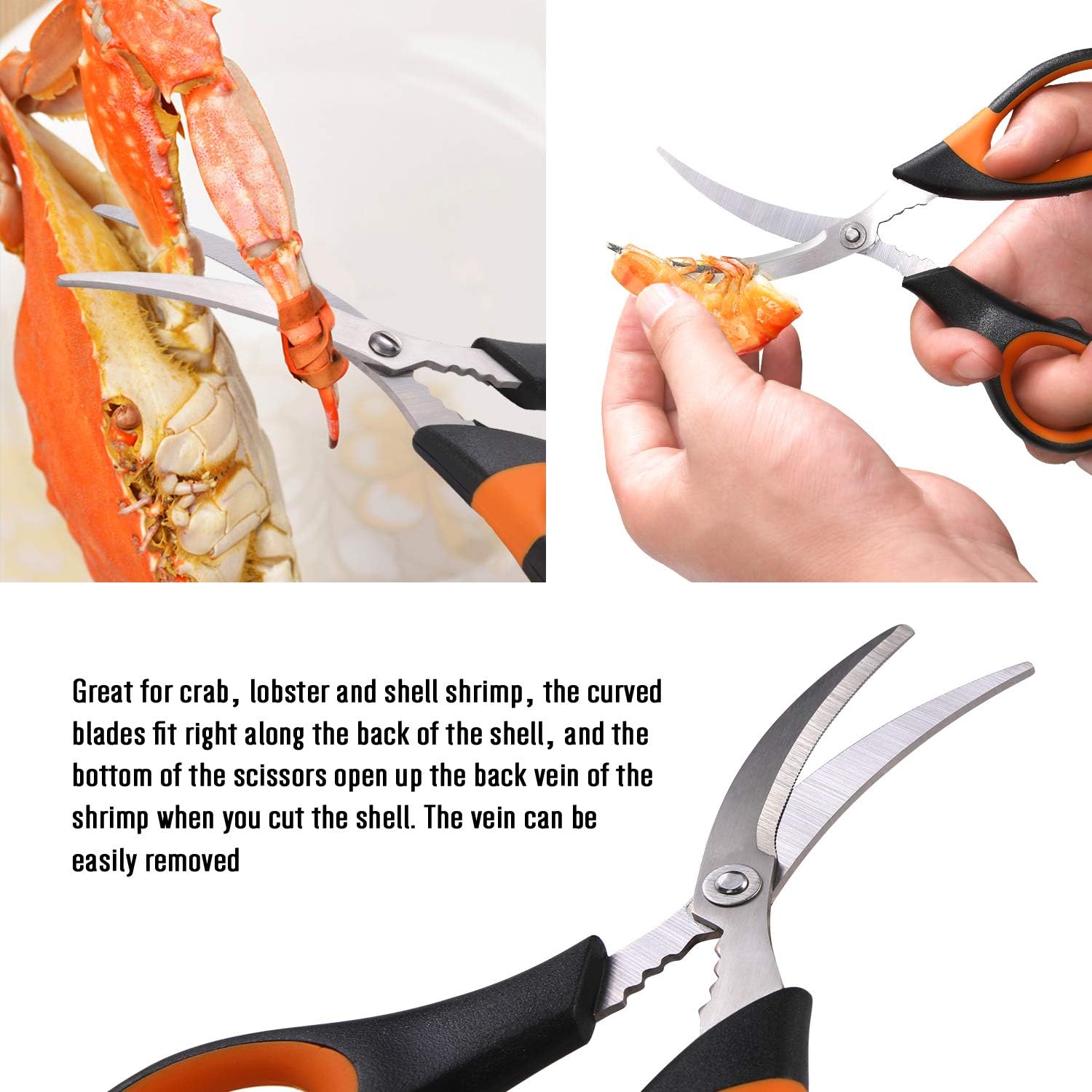 4-Person Seafood Tools Set includes 2 Crab Crackers, 4 Lobster Shellers, 4 Crab Leg Forks/Picks and 1 Seafood Scissors - Nut Cracker Set โ image 4