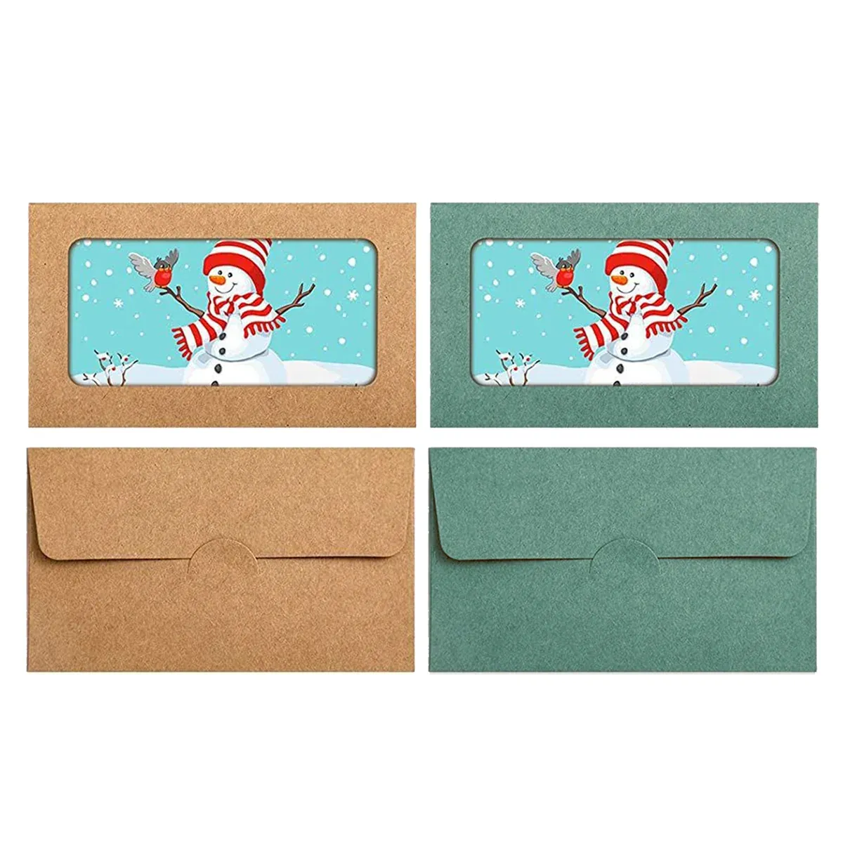 100PCS Small Kraft Paper Envelopes With Clear Window Self Seal Card Mailers - Kraft — image 3