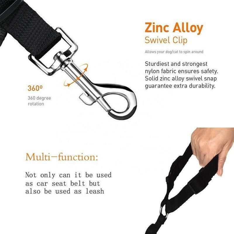 Adjustable Pet Dog Car Clip Lead Harness Strap for Vehicle Travel Restraint Use - Green — image 5
