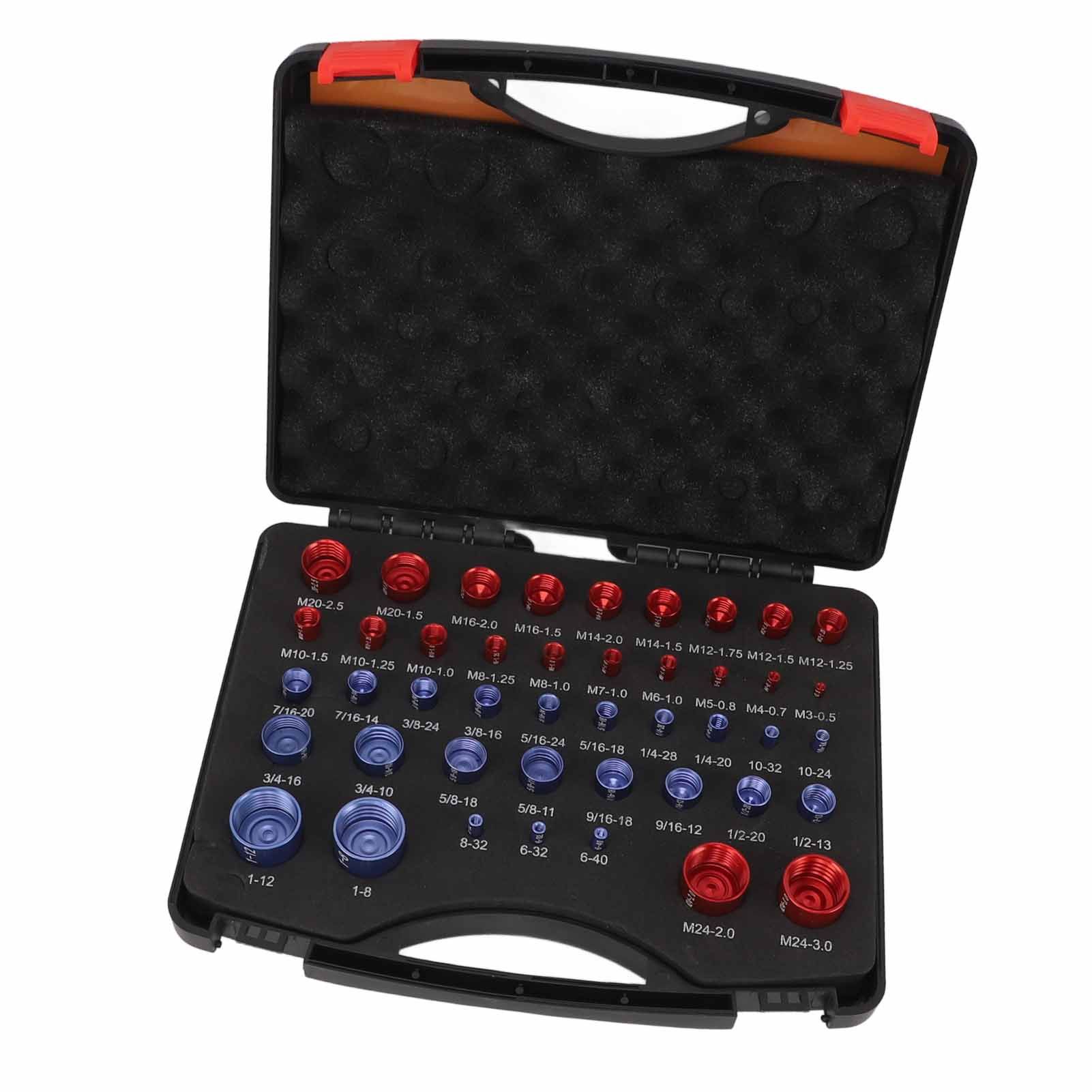 44pcs Nut and Bolt Thread Checker Red Blue Nut and Bolt Size Gauge Inch Metric Nut and Bolt Identifier Gauge Set — image 3
