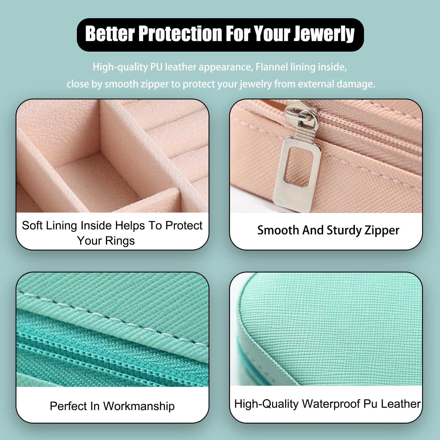 MODENGKGJIAN Mini Jewelry Travel Case, TSA Approved Travel Bottles, Perfect size to fit in your carry- luggage for travel or vacatis — image 4