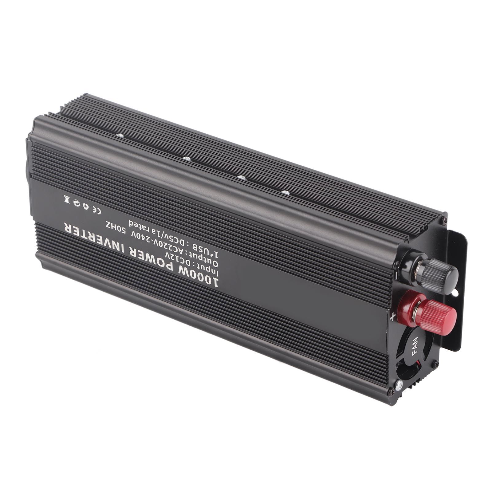 Correction Sine Wave Inverter 12 V Converter 220V 1000W Power Inverter with Solar Panel — image 2
