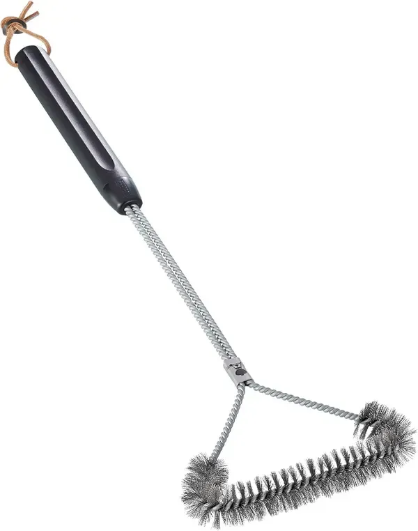 Grill Brush with Stainless Steel Bristles, 3 Sided Heavy Duty Design and Ergonomic Handle for Charcoal Gas Electric Grills — image 4