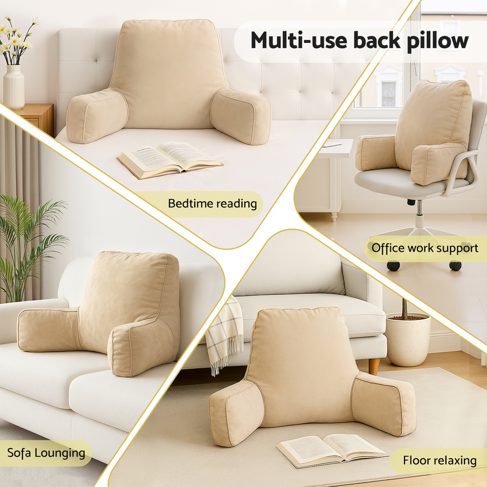 Giselle Reading Pillow Back Rest Lumbar Support Cushion Oatmeal — image 6