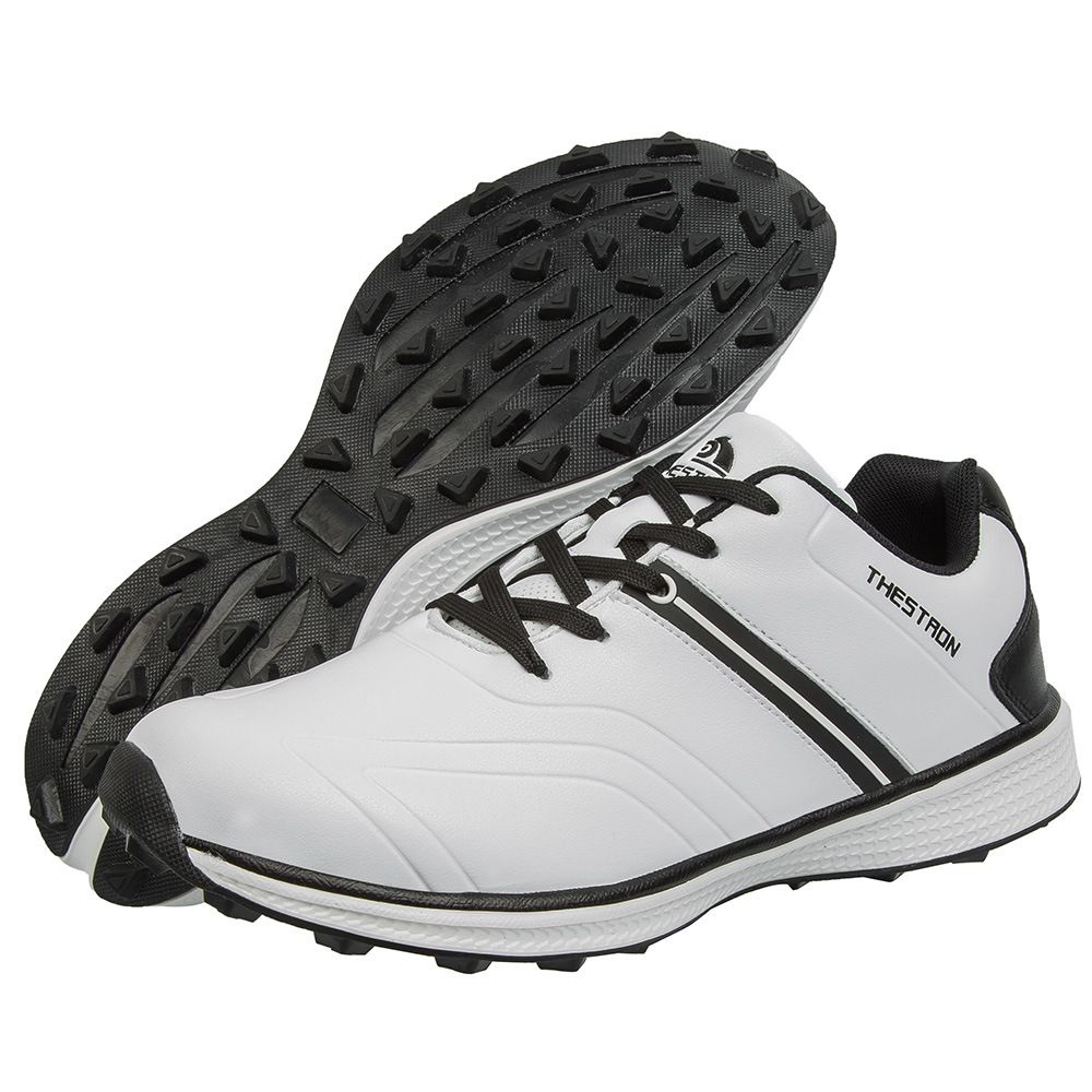 THESTRON Men's Waterproof Golf Shoes Microfiber Upper White US 6.5 (EUR 39) — image 5
