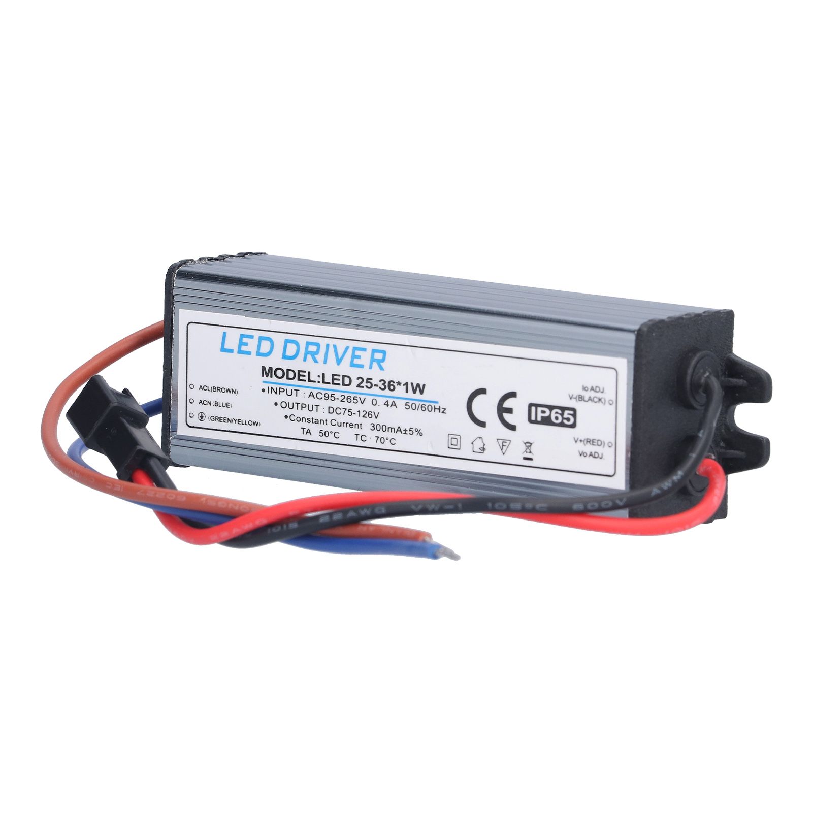 LED Driver Light Transformer DIY Lamp Driving Power Supply AC95‑265V DC75‑126V 25‑36x1W 300mA — image 2