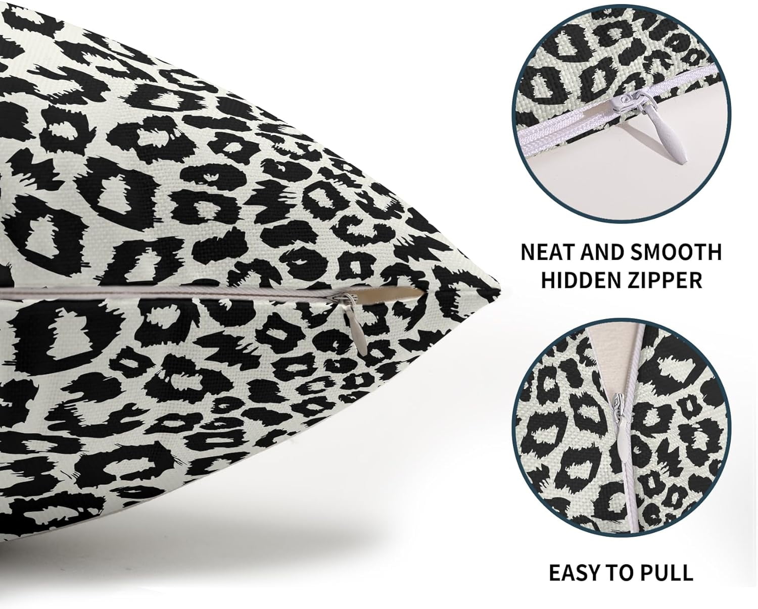 Lime Green White Leopard Print Pillow Covers 18x18 Inch Set of 2 Cheetah Animal Spots Decorative Throw Pillows For Couch Farmhouse Chinoiserie Pillow Cases — image 4